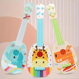 Guitarra ukulele de criança, brinquedo musical divertido e compacto, design amigável para iniciantes, ferramenta educacional do motor, 14 ", 1pc - Image 2