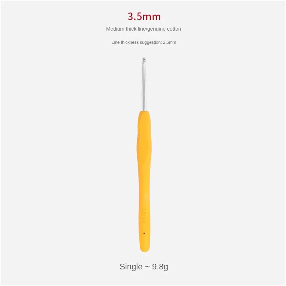 Agulhas de tricô com alça antiderrapante macia, Cabeça única Crochet gancho, Agulhas de tricô coloridas, Artesanato durável, DIY Yarn costura ferramenta, 2-10mm - Image 1
