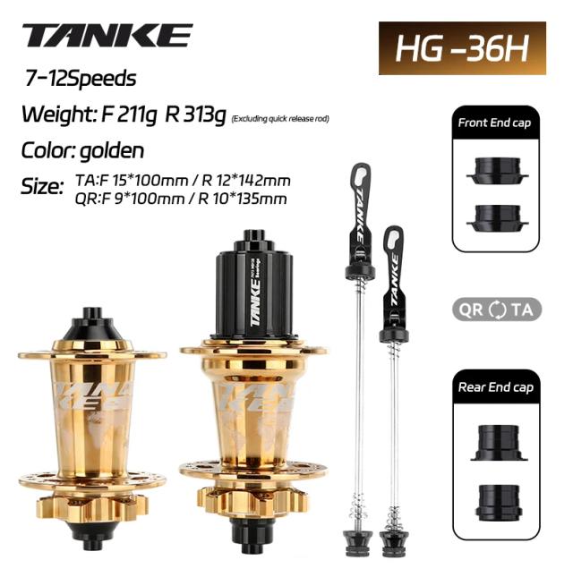 Cubo de Bicicleta TANKE 120 Click 6 Rolamentos MTB 32/36 Furos QR/Eixo Passante Freio a Disco