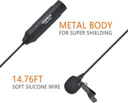 Microfone de lapela XLR, microfone de lapela Comica CVM-V02 omnidirecional de 3 pinos para câmeras de vídeo Canon Sony Panasonic Zoom H4n H5 H6n Gravadores Tascam DR-40 DR-60D DR-70D DR-100 - Image 4