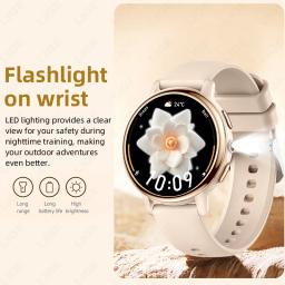 Lige novo bluetooth chamada relógio inteligente masculino chamada lembrar senhoras monitor de saúde fisiológica à prova dwaterproof água lanterna led smartwatch feminino - Image 6