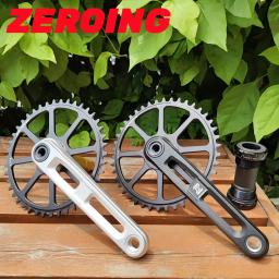 Zeroing bicicleta de estrada pedaleira 165/170/175mm oco manivela integrada fogo chainring al dobrável bicicleta 40/42/44/46/48/50t roda dentada - Image 1