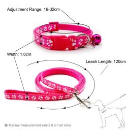 Cão Pata Imprimir Pet Tração Corda, Puppy Collar Set, Várias Cores, Ajustável, Cat Acessórios, Pet Supplies, 1,2 m - Image 3