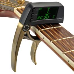 Tuner de guitarra multifuncional com LCD, Capo TCapo para baixo elétrico acústico, liga de alumínio, 2 em 1 - Image 4