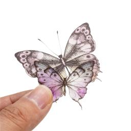 Transparente borboleta adesivos, asas decorativas, resina epóxi enchimento, artesanato DIY, livro, decoração de casa, 40pcs por saco - Image 2