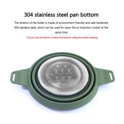 Panela dobrável acampamento panelas 2.5l panelas ao ar livre chaleira de água de silicone pan pot viagem caminhadas piquenique utensílios de mesa equipamentos - Image 3