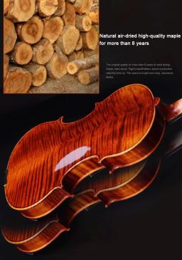 Viola profissional com Bow Foam Case, avermelhado Brown Bege, 100% Handmade Verniz, Frete Grátis, 15 ", 15.5", 16" - Image 6