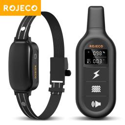 ROJECO Elétrica Dog Training Collar, Controle Remoto, IPX7 Impermeável, Vibrador Elétrico, Casca, Stop Shock, Pet, Puppy - Image 1