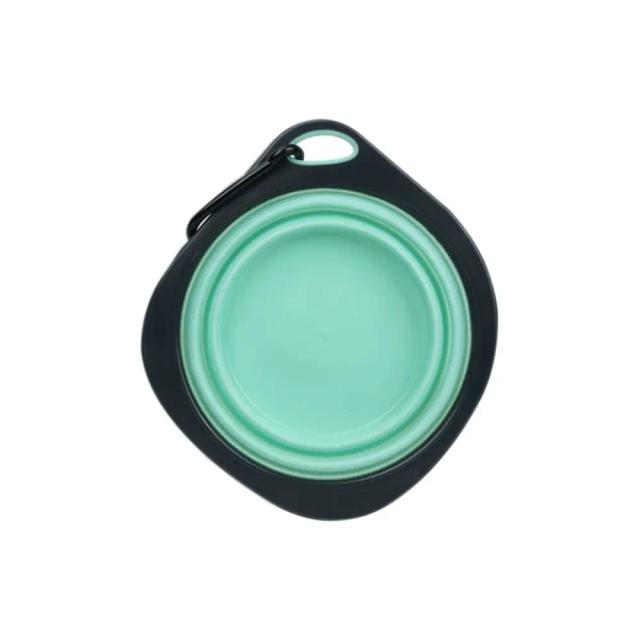Tigela de Silicone Dobrável e Portátil para Alimentos de Pets em Viagens ao Ar Livre