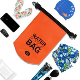 Bolsa seca à prova d'água de 2 litros, armazenamento de natação, caiaque, rio, caminhadas, flutuador, vela, canoa, mergulho, mochila de compressão - Image 5