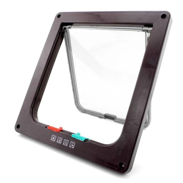 Porta de Plástico para Animais de Estimação com 4 Vias - Segurança para Cães e Gatos