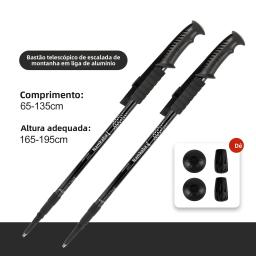Bastões de trekking ultraleves ajustáveis, bastões de caminhada telescópicos de liga de alumínio de 3 seções, antiderrapantes para homens e mulheres, caminhada nórdica - Image 1