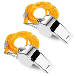 Apito de metal com corda, árbitro profissional de futebol apito extra alto para futebol, basquete, treinamento esportivo, sobrevivência ao ar livre - Image 3