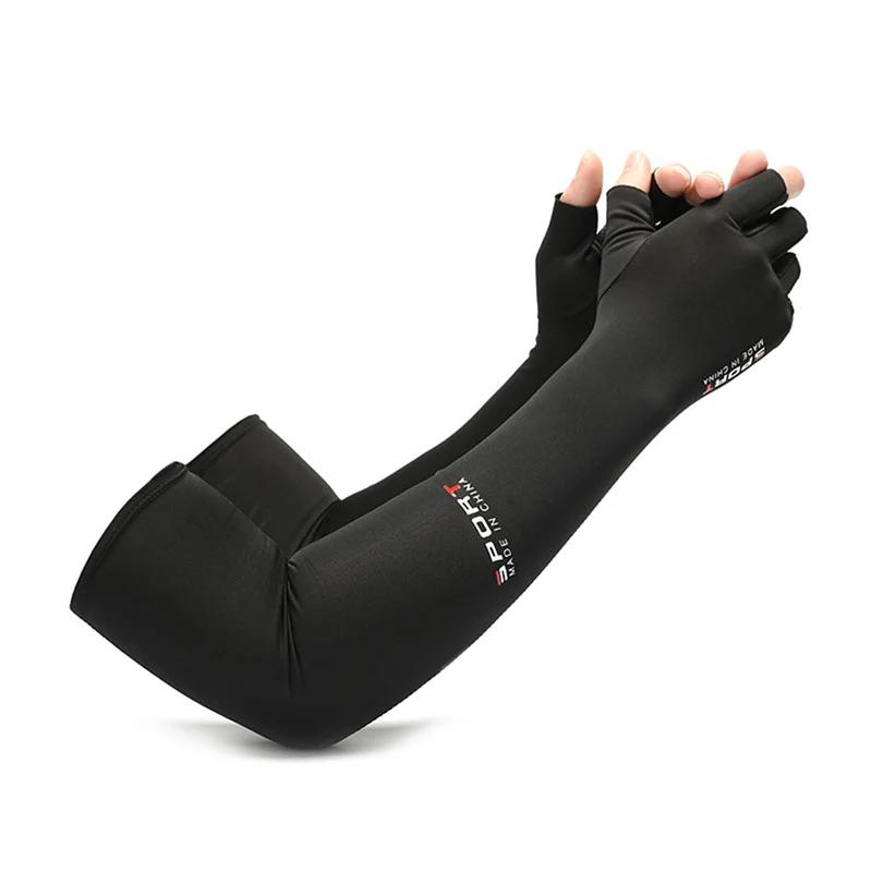 Luvas de proteção solar UV para esportes ao ar livre, Capa de mangas de seda, Luvas de bloqueio solar, Refrigeração, Ciclismo, Corrida, Pesca - Image 1