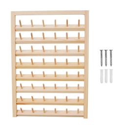 Caixa De Armazenamento De Linha De Costura De Madeira, Spool Yarn Holder, Home Bordado Folding Frame, Organizador de Rack de Tamanho Múltiplo - Image 5