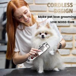 All-Metal Recarregável Pet Hair Clipper, Profissional Dog Trimmer, Cat Shaver, Máquina de Corte, Puppy Grooming, corte de cabelo, Baixo Noice - Image 4