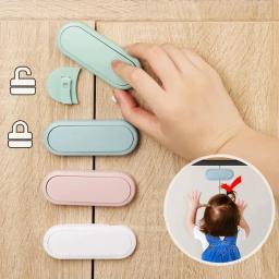 3/5/10 pçs gaveta das crianças trava de segurança porta do armário proteção bebê anti pitada mão invisível bloqueio porta oposta guarda-roupa bloqueio - Image 1