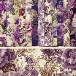Estilo colorido Floral Papel de fundo, Scrapbook Pads, Junk Journal Paper Pack, Arte Artesanal Papel Artesanal, 6 Polegadas, 12 Folhas - Image 5