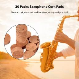 Saxofone Cortiça Pads com Redução de Ruído, Silêncio Sax Peças De Reposição, Acessórios Para Instrumentos Musicais, Compatível Mat, 30 Pacotes - Image 3