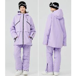 Jaqueta de esqui e calça para homens e mulheres, roupas ao ar livre, snowboard, terno impermeável, traje de neve - Image 1