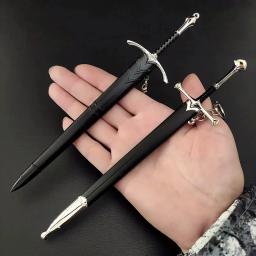 Arma Medieval do Senhor dos Anéis F, Aragorn Brilhante, Narthil Metal Katana, Espada Samurai, Enfeites Chaveiros, Presentes Toy, 22cm - Image 4