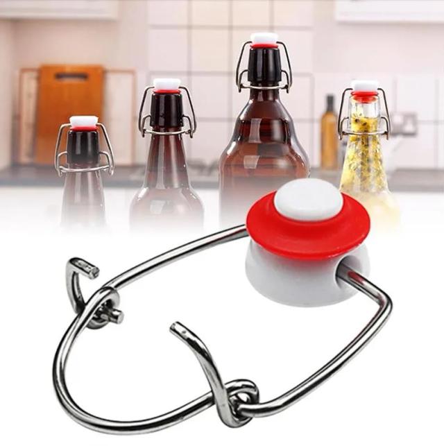 Rolhas Ez Cork Cap Flip Top para Cervejas e Vinhos - Substituição Ideal para Garrafas e Homebrew - Pacote com 12 Unidades