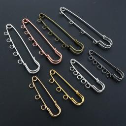 5 pçs/lote Alfinetes de Segurança Broche Base Em Branco 50/80/90mm 3/5 Anéis Pin de Jóias para Fazer Suprimentos Acessórios - Image 1