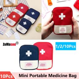 Mini portátil Medicine Bag Kit de Primeiros Socorros, Kits de Emergência Médica ao ar livre, Organizador da bolsa, Home Pill Storage Bag, 1-10Pcs - Image 1