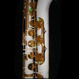 Ouro laca chave barítono saxofone, corpo cor branca, alto grau - Image 3