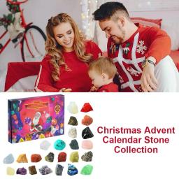 Kit Calendário do Advento do Natal com Pedras Preciosas, Amostras Colecionáveis, Decoração para Casa, Pedra DIY, Minério Mineral Espécime, Presente, 24Pcs - Image 2