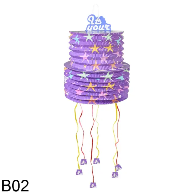 Caixa de Presente de Mini Fio de Pina - Decoração Divertida de Unicórnio com Estrelas e Lanternas para Aniversários e Chuveiros de Bebê