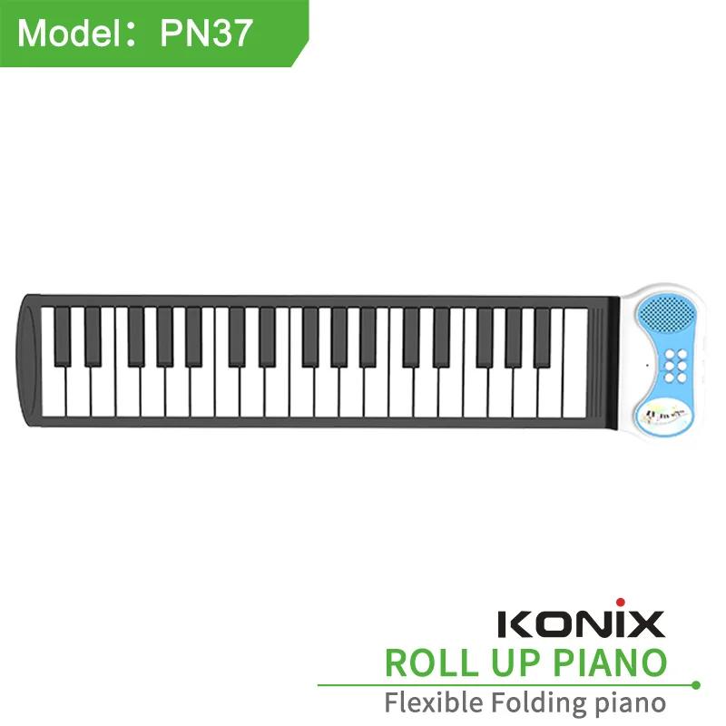 Piano Rolado à Mão com Tom Externo, 37 Teclas, Portátil, Dobrável, Teclado Eletrônico, Casa, Infantil, Iniciante, Jardim de Infância, Professor - Image 2