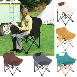 Cadeira de acampamento dobrável com bolso lateral, 600D Oxford Outdoor cadeira portátil, cadeira de viagem estável, fezes de praia, piquenique portátil - Image 1