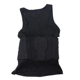 Protetor de costela masculino colete acolchoado, camisa de compressão, colete de treinamento com 3 almofadas para futebol, futebol, basquete, hóquei, proteção - Image 4