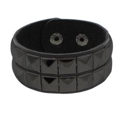 Bracelete de couro preto para homens e mulheres, pulseira Punk Rock, rebites Stud Charm, pulseira envoltório anos 80, joia gótica, moda - Image 5