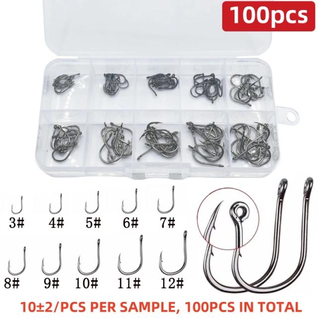 Anzol de Pesca Mimilon Aço Carbono Afiado 100/200/300 Peças
