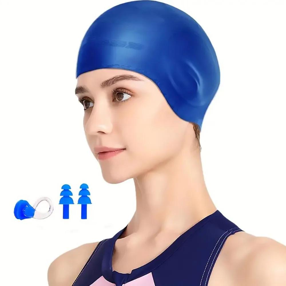 Boné de natação impermeável para homens e mulheres, 1 clipe de nariz, 2 Airplugs, 3D Rar, Design ergonômico, adultos, 1pc - Image 1