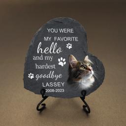 Pedras personalizadas Pet Memorial, Gravado com foto, Pedra do jardim para cão e gato - Image 2