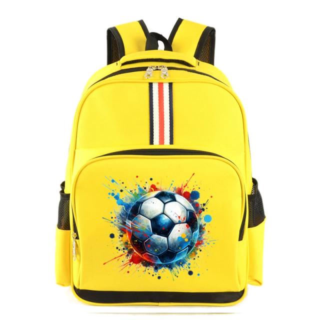 Mochila Escolar Aquarela de Futebol para Crianças: Ideal para Estudantes Primários e Aventuras ao Ar Livre