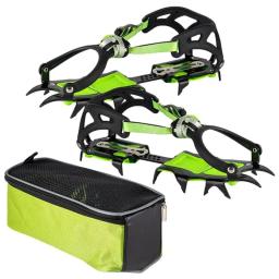 1 par 14 dentes escalada crampons para o inverno ao ar livre caminhada pesca no gelo sapatos de neve antiderrapante sapatos manganês aço sapato cobre - Image 5