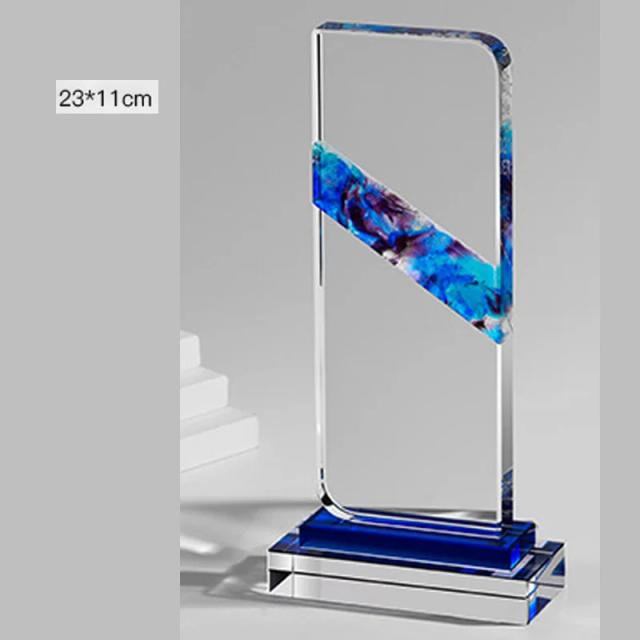 Troféu de Cristal de Vidro High-End para Reconhecimento, Prêmio Cinco Estrelas, Decoração Elegante e Exclusiva para Casa, 1 Unidade