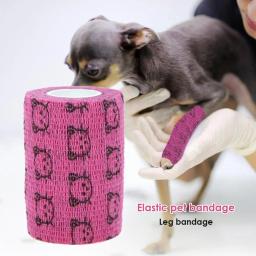 Bandagem elástica adesiva para gato e cachorro, de estimação, capa para perna, faixa protetora, não-tecido - Image 1