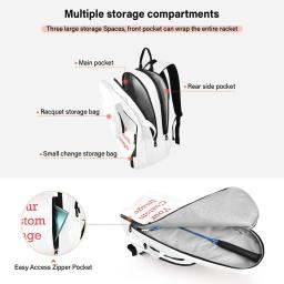 Mochila de raquete de tênis dobrável masculina, raquetasTennis Bag, 2 Raquetes, Novo - Image 4