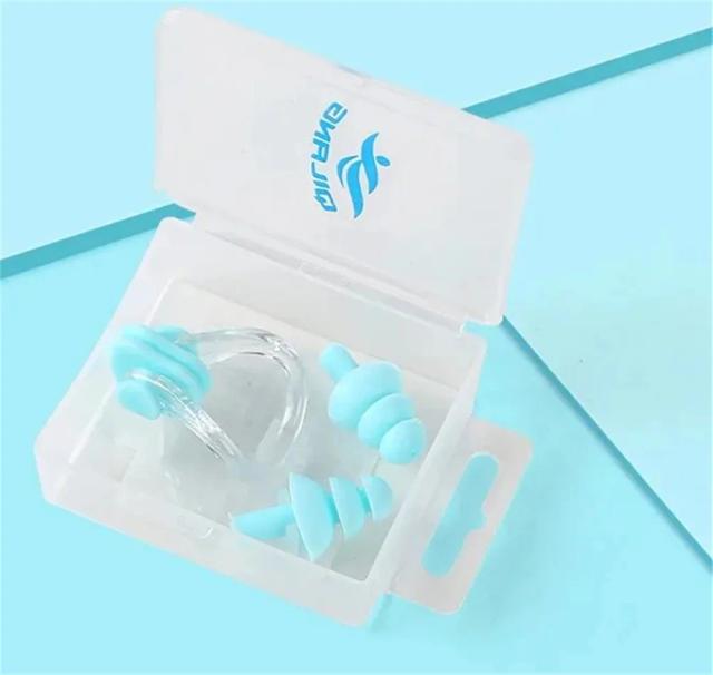 Kit de Proteção Pessoal Soft Silicone Impermeável para Natação com Clipe de Nariz e Protetores Auriculares, Ideal para Mergulho e Surf