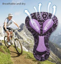 WOSAWE-Calções De Ciclismo Roupa Interior para Homens e Mulheres, Almofadas 5D à Prova De Choque, Base De Equitação De Bicicleta, 9D Silica Gel Pad - Image 2