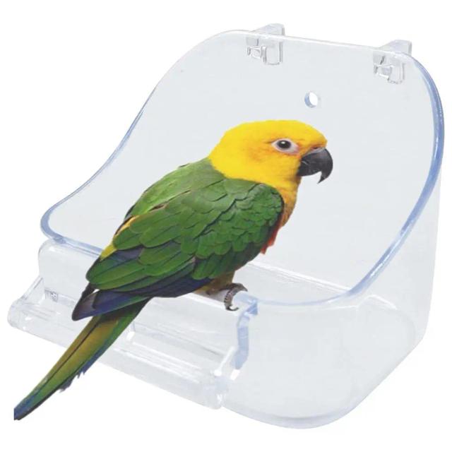 Acessórios para Canários e Budgerigars: Banheira Pendurada e Caixa de Limpeza para Banho de Pássaros