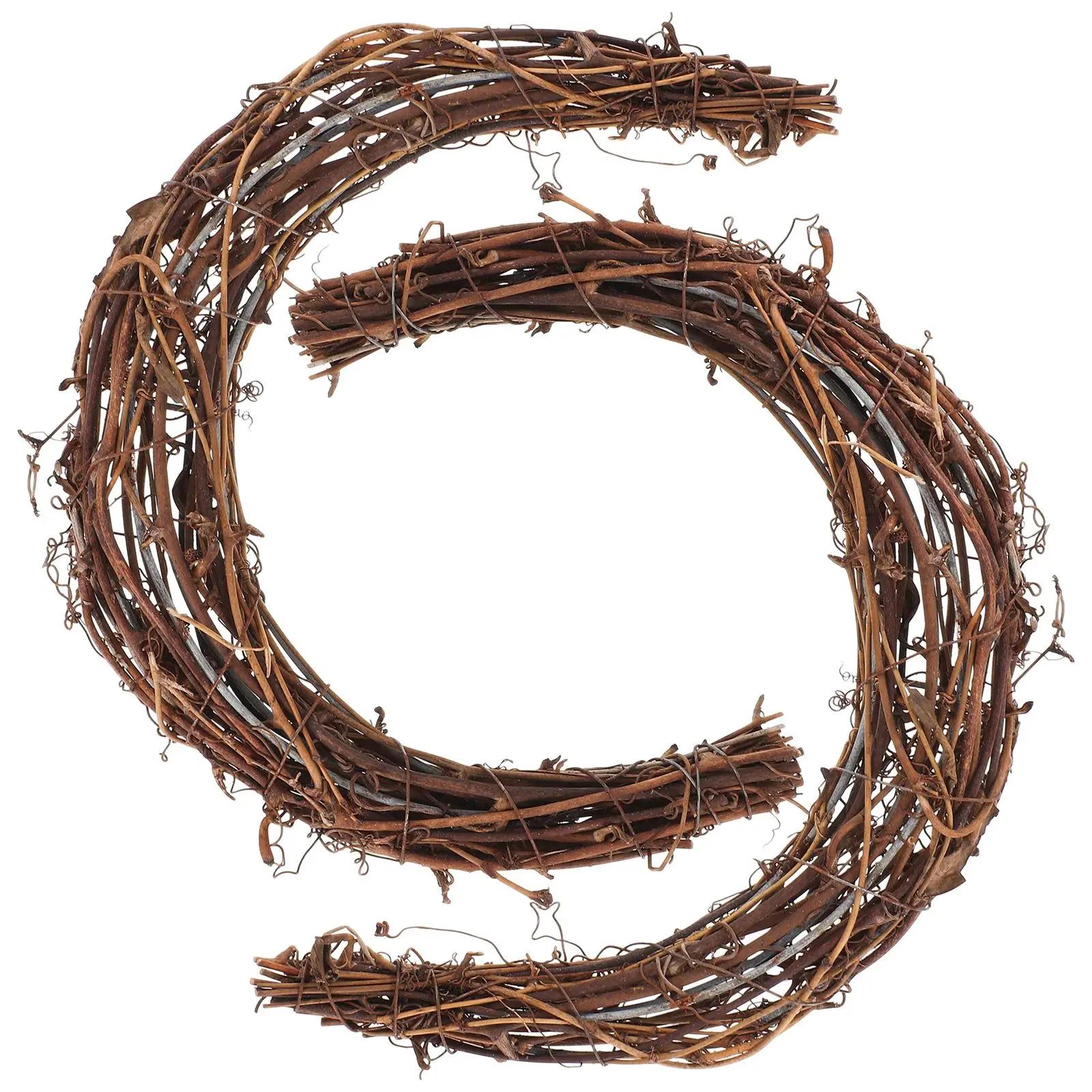 Lua Forma Rattan Grinalda Guirlanda, Vinha Ramo, Artesanato, Artesanato DIY Material, Ferro Fazendo Anéis, 2 pcs - Image 1