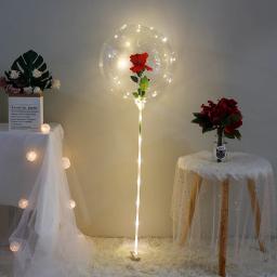 Diy balão de luz led suporte com rosa festa de aniversário decoração de casamento balões de festa led bobo balão buquê bolas para suporte - Image 4