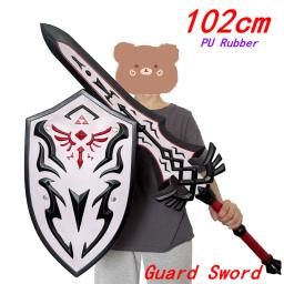 WW 1:1 Game Link Espada Negra Real Guarda Espada Arma Real Guarda Cavaleiro Escudo Espada Cosplay Segurança PU Halloween Gift Prop Brinquedos - Image 1