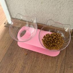 Tigela de gato dupla antiderrapante com suporte, Alimentação para animais de estimação, Tigelas de água para gatos e cães, Alimentador de cães - Image 4